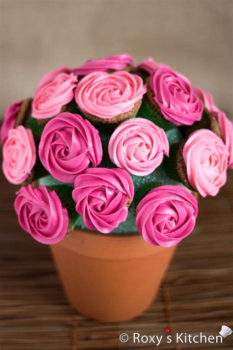 Easy Rose Cupcake Bouquet In A Pot Roxys Kitchen