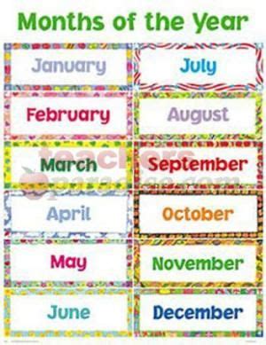 freeprintablemonthsofyear months   year  kindergarten