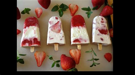 A quick and easy strawberries and cream recipe. PALETAS HELADAS DE FRESAS CON CREMA, 2 ESTILOS DIFERENT ...