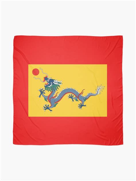 Imperial Yellow Dragon Flag Qing Dynasty China 大清国旗 Scarf By
