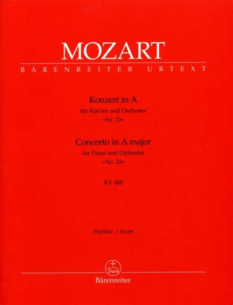 Concerto No 23 In A Major K 488 De Wolfgang Amadeus Mozart Comprar