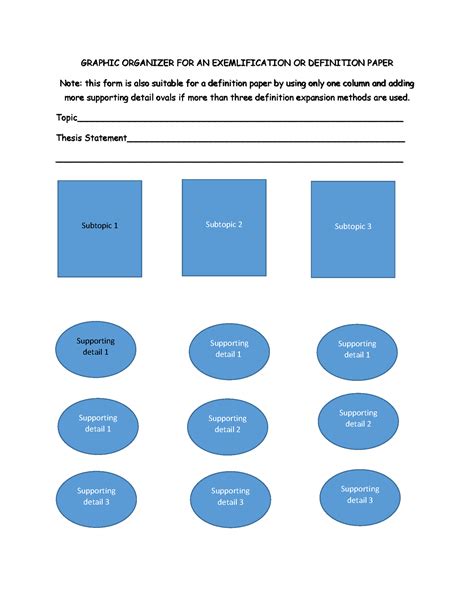 Graphic Organizer For Exemplification Or Definition Papers Blueprint