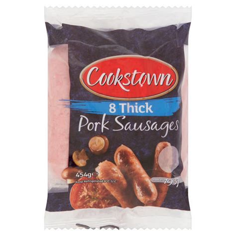 Cookstown 8 Thick Pork Sausages 454g £215 Compare Prices