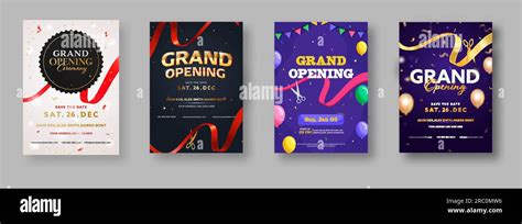 Grand Opening Ceremony Invitation Or Flyer Design In Four Color Options