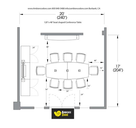 It arrives with two removable leaves, so you can extend the table from 82 to 118 long for eight or 12 people to sit comfortably. Conference Room Planning Guide - Ambience Doré