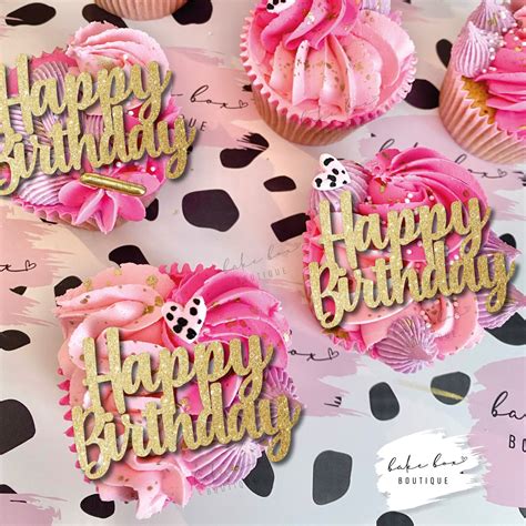 Happy Birthday Cupcake Toppers Bake Box Boutique