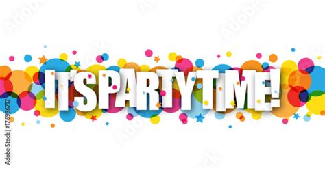 Its Party Time Colourful Vector Banner Stock Vector Adobe Stock