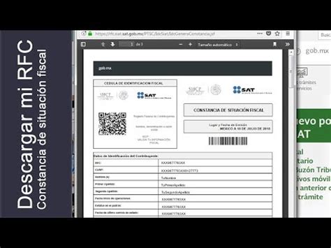 2¿cómo consultar mi rfc en forma online? | DESCARGAR MI RFC CON CURP NUEVA PLATAFORMA SAT | 2018 ...