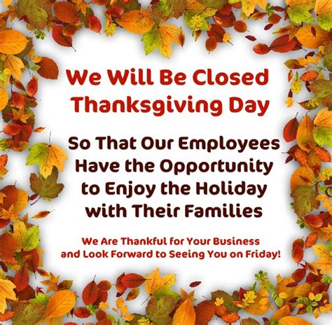 Closed Thanksgiving Day Signs Free Download The Best Home School