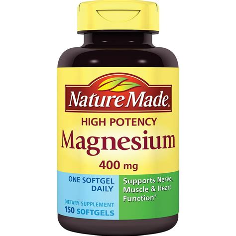 Nature Made Magnesium 400 Mg Extra Strength Softgels 150 0 Ct