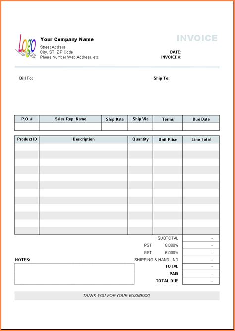 Retail Invoice Format In Excel Sheet Free Download Goalpase