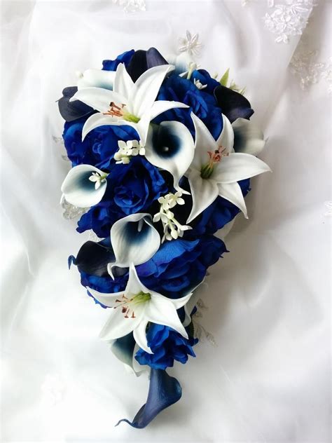 Flowers aren't every bride's idea of a perfect wedding day bouquet. Wedding Natural Touch Navy Blue Calla Lilies Navy Picasso ...
