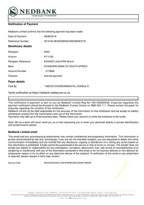 Proof Of Payment - Yes - Notification of Payment Date of Payment
