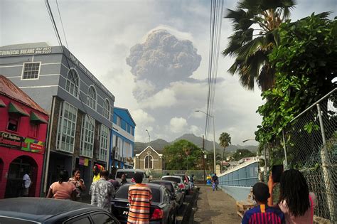 Ash Coats Caribbean Island Of Saint Vincent After Volcano Eruption