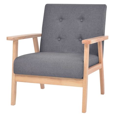 Sectional sofas & sets in fabric and leather. vidaXL Armchair Fabric Dark Grey Home Bedroom Single Sofa ...