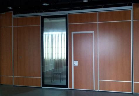 A partition wall is characterized as a divider or division comprised of blocks, studding, glass, or there are different types of partition wall used in construction like brick wall, glass partition, hollow. Top Hung Sound Absorption Panels Plywood / Gypsum Movable ...