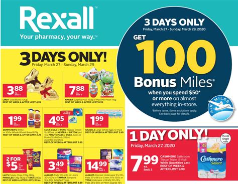 Rexall Pharma Plus Drugstore Canada Flyers Deals 1 Day Only Cashmere