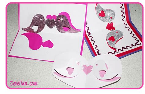 A craft knife or scissors. Tweet the Love ♡- Valentines pop up card template ...