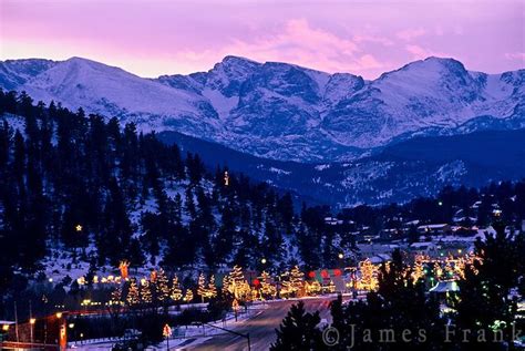 Christmas Lights Brighten Downtown Estes Park With Rocky Mountain