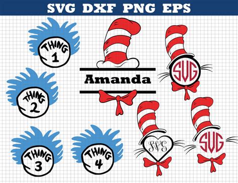 Dr Seuss Svg Seuss Monogram Svg Cat In The Hat SvgThing one