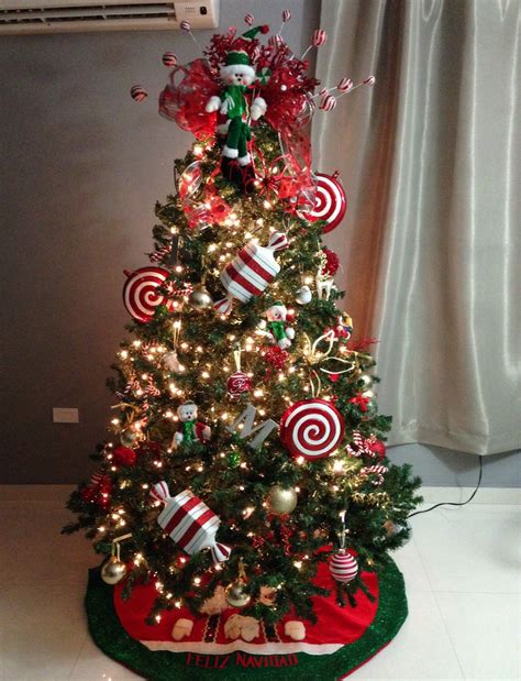 Red And White Christmas Candy Themed Christmas Tree Arboles De