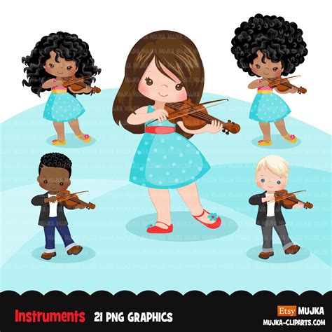 Violin Girl Image Clipart