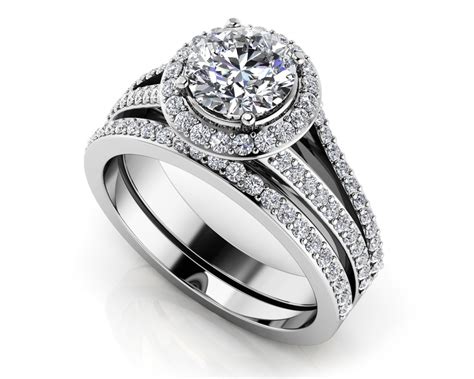 Elegant Split Shank Diamond Bridal Set Rocos Jewelry Bakersfield Ca