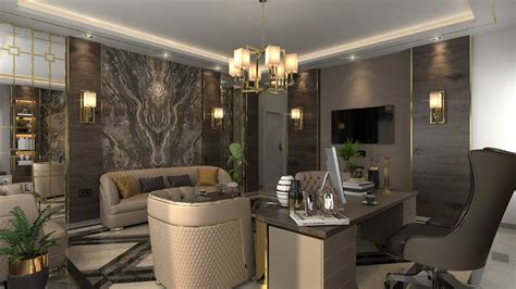 Luxury Ceo Office On Behance Ceo Office Hall Interior Design