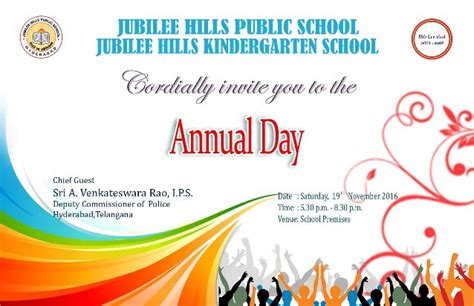 Jubileehills Public School Annual Day Invitation