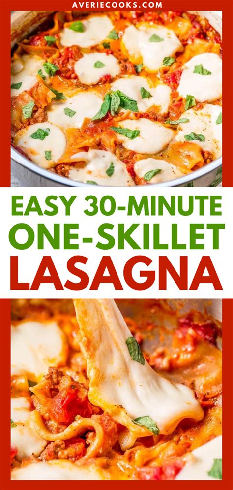 30 Minute Skillet Lasagna Easy Lasagna Recipe Averie Cooks