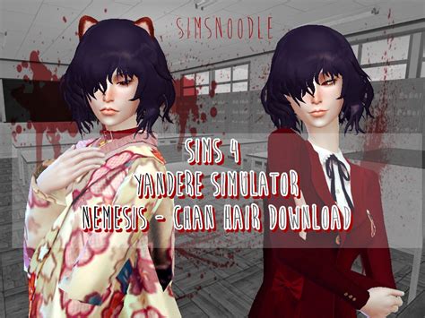 Sims 4 Yandere Simulator Nemesis Chan Hair Mod Simsnoodles