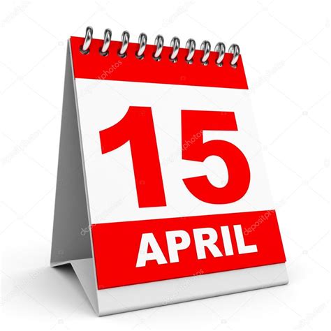 С 15 апреля (при готовности почвы к копке) — высев в грунт семян: April calendar picture | Calendar. 15 April. — Stock Photo ...