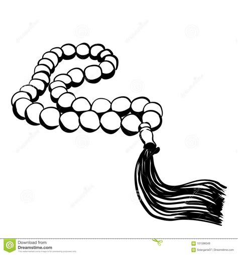 Hand Drawn Beads On A String Drawing Vector Stock Vector