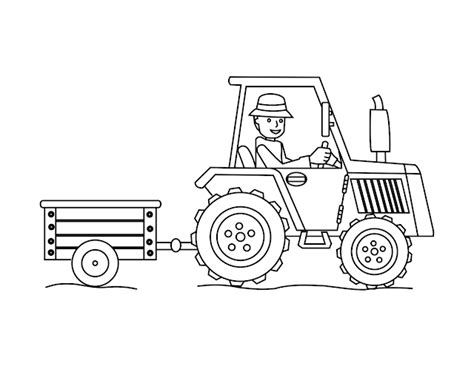 Simple Tractor Coloring Pages