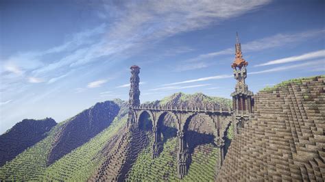 The Bridge Of Two Towers Medieval Build Creative Mode Minecraft