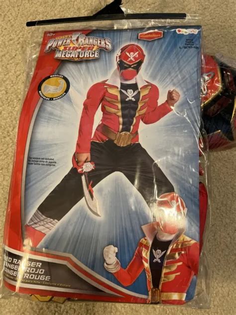 Power Rangers Super Megaforce Muscle Costume Red Ranger Kids 2000