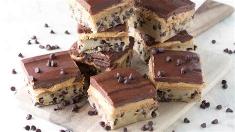 No Bake Peanut Butter Chocolate Chip Cookie Dough Bars The Stay At