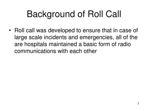 Ppt Emergency Department Hear Roll Call Powerpoint Presentation Free