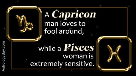 They are one of the few connections that allows for two people to easily fall for each other and see each other for who they. Zodiac Compatibility of a Capricorn Man and Pisces Woman ...