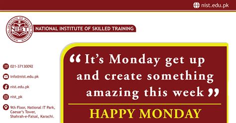Happy Monday 🤗 National Institute Of Skilled Training Nist