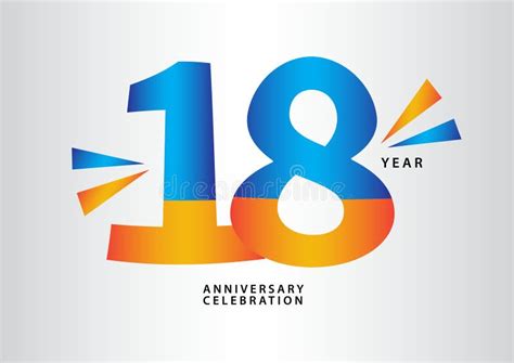 18 Year Anniversary Celebration Logotype Vector 18 Number Design 18th