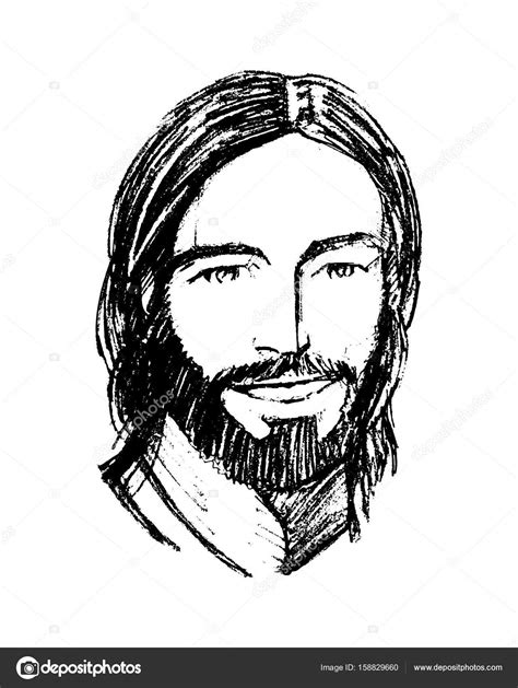Jesus Christ Smiling Face Illustration Stock Illustration By