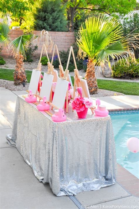 Karas Party Ideas Flamingo Pool Art Summer Birthday Party Karas Party Ideas