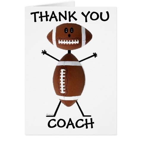 Thank You Football Coach Card Zazzle