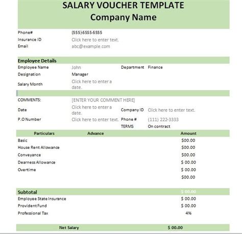 20 Free Salary Voucher Templates Templates Bash Salary Voucher