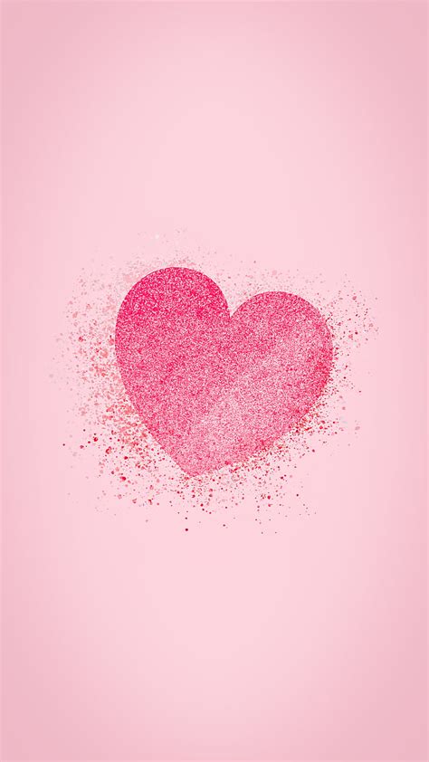 Glitter Pink Heart Wallpaper