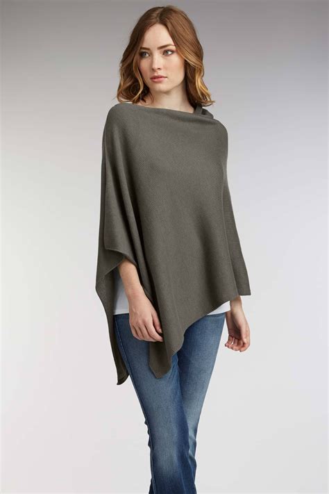 Essential Poncho Organic Cotton Clothing Knitted Poncho Knitting Women