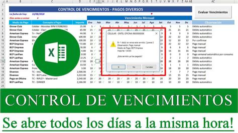 Excel Control De Vencimientos Con Alertas Automáticas Macro Tarea