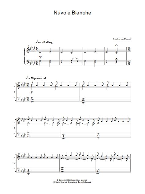 Free sheet music preview of nuvole bianche for piano solo by ludovico einaudi. Ludovico Einaudi - Nuvole Bianche at Stanton's Sheet Music