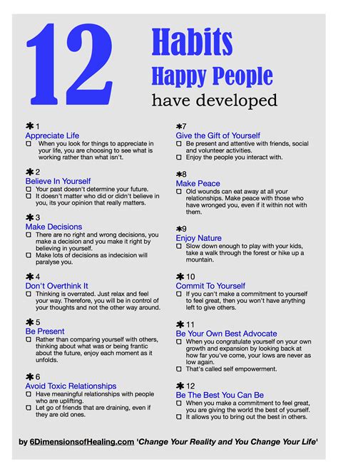 12 Habits Of Happy People Stewart Natural Health